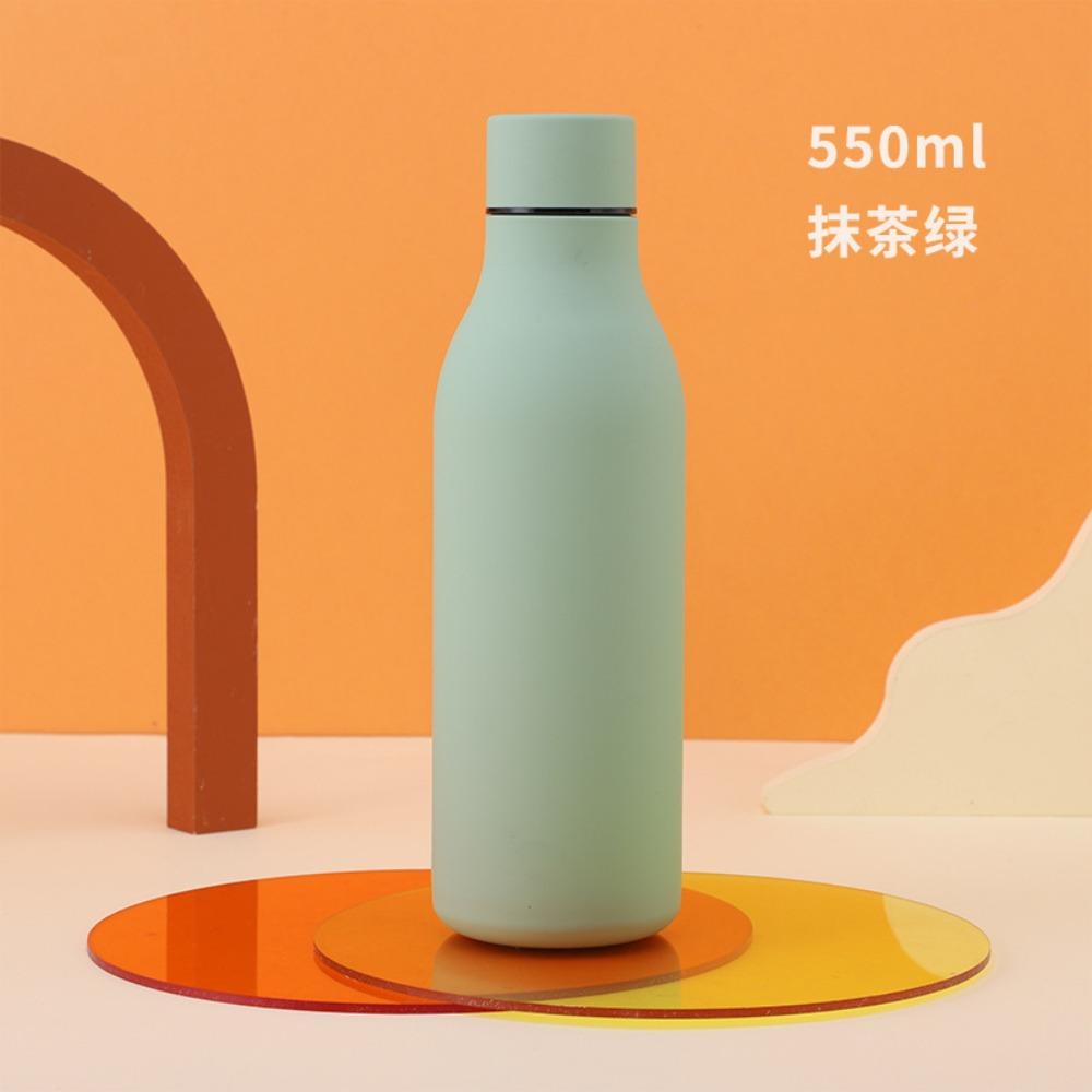 550ml Wasserflasche 304 Edelstahl Vakuumisoliert Thermoskanne Gummilackoberfläche Outdoor Sportflasche Mit Lanyard
