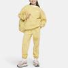 Nike Sportswear Club Fleece Logo Embroidered Ribbed Crewneck Loose Fit Kids Tops Saturn-Gold FD2923-700