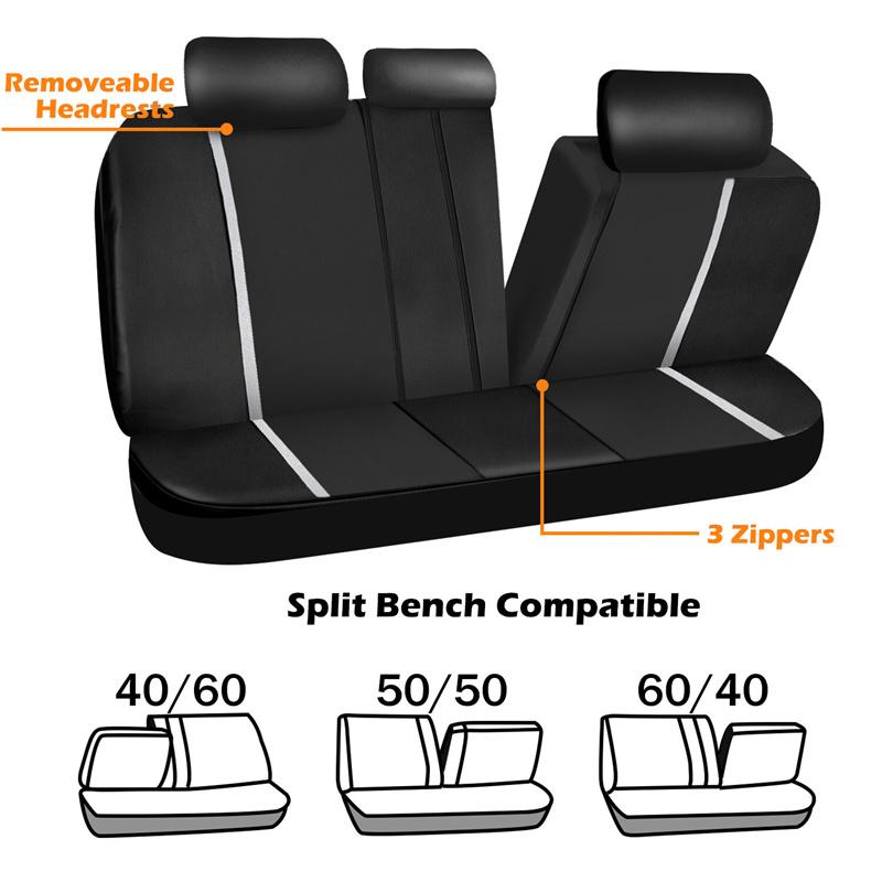 Car Seat Cover Full Set Cloth Universal Polyester Breathable Washable Suitable For Car Truck Van Suv Car Accessories