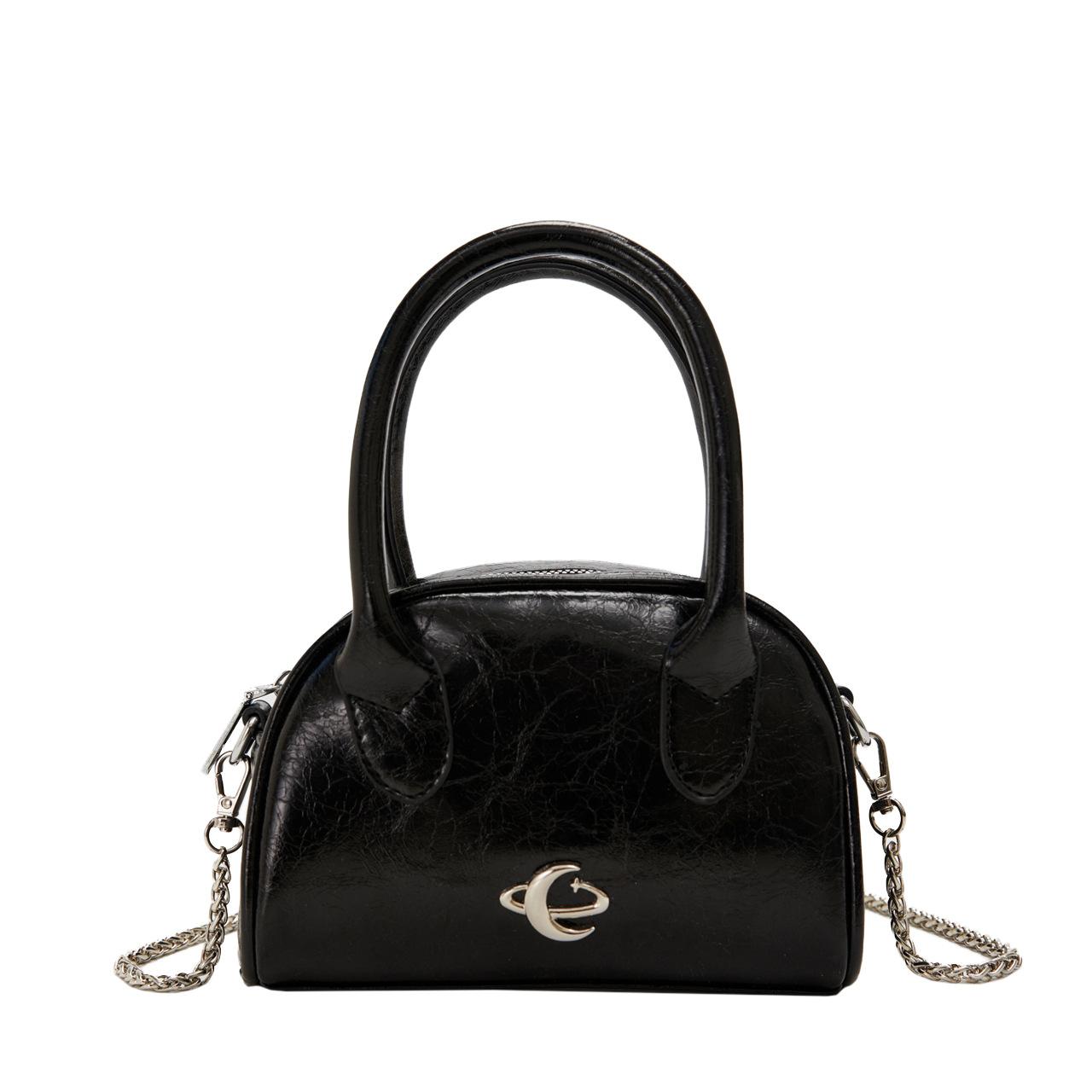 This year s new trendy high-end light luxury portable Boston bag niche design versatile solid color messenger women s bag