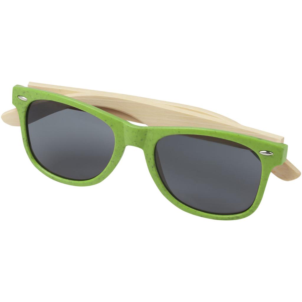 Gafas de sol de bambu "Sun Ray" Verde lima