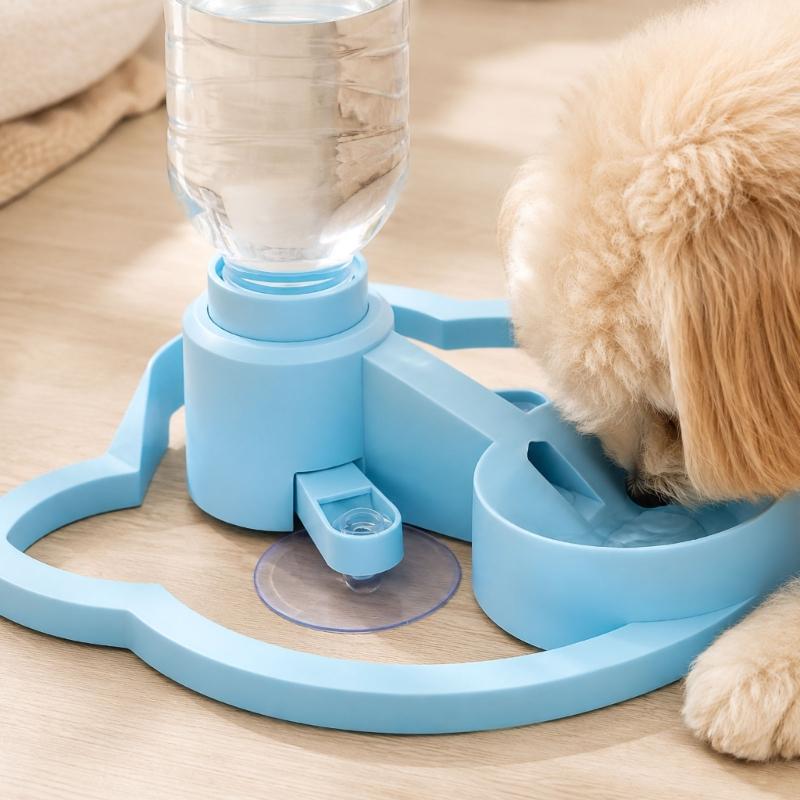 Replacement Pet Water Dispenser Base, 6.50 X 6.10 In ABS Drinking Station with Screw-Style Mount, Bottle Not Included