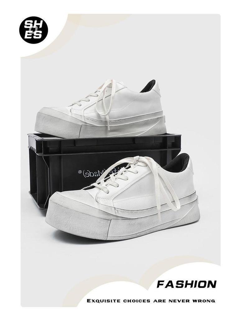 Herren Trendige Schwarz & Weiße Crescent Series Canvas Derby Schuhe