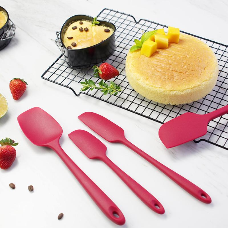 Leeseph High Heat-Resistant Premium Silicone Spatula Set, Seamless Design, Non-Stick with Stainless Steel Core, Cooking/Baking