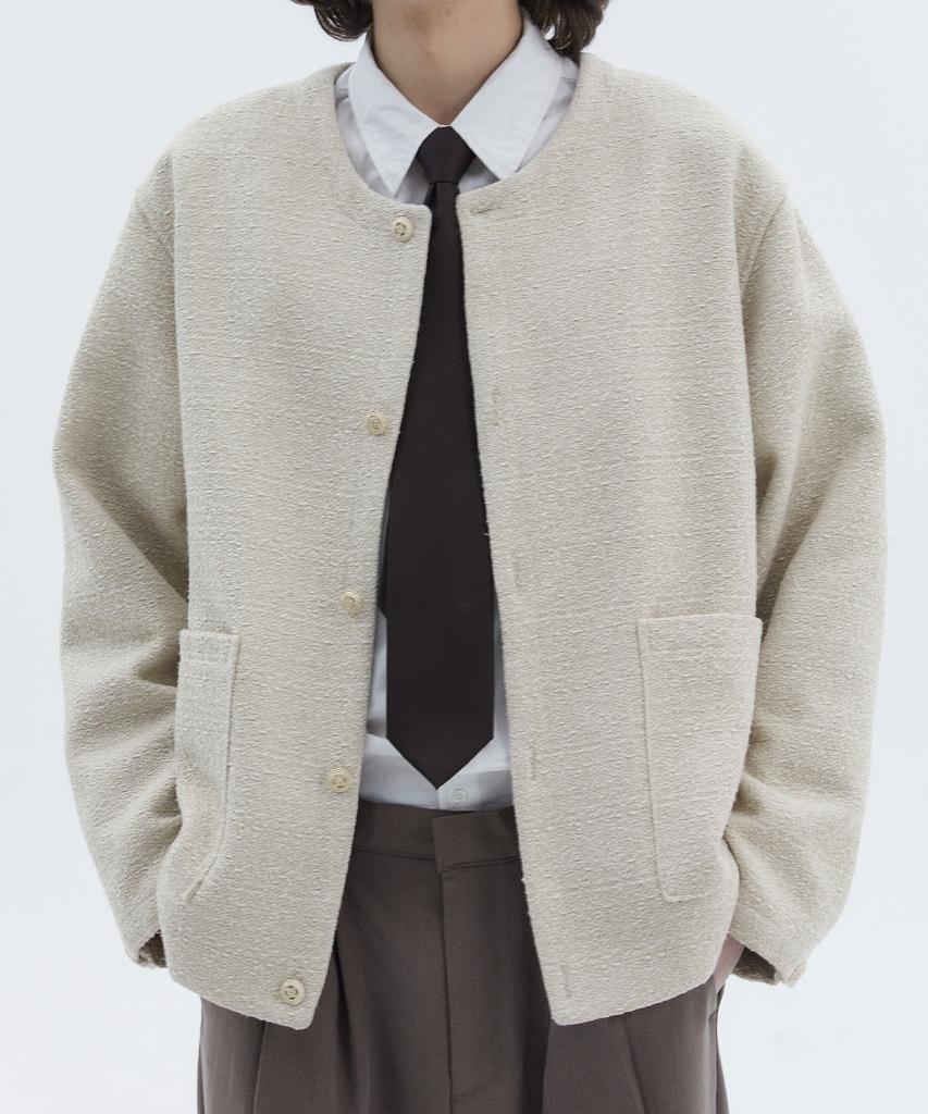 Trip Le Sens Casting Tweed Round Jacket_Vintage Blue