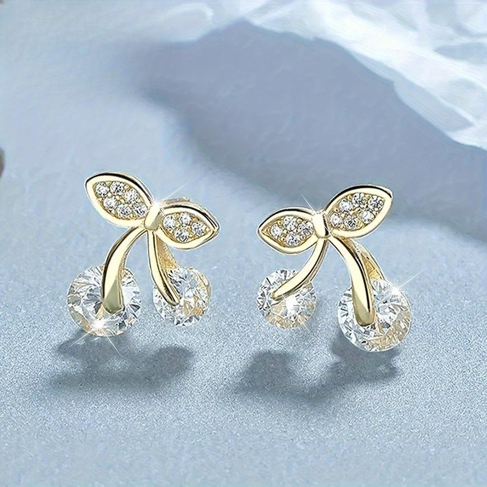 Cherry Earring Set for Women, Fashionable Design, Preferred for Daily Party Matching, Exquisite Gift Earrings, Sweet and Personalized Earrings.