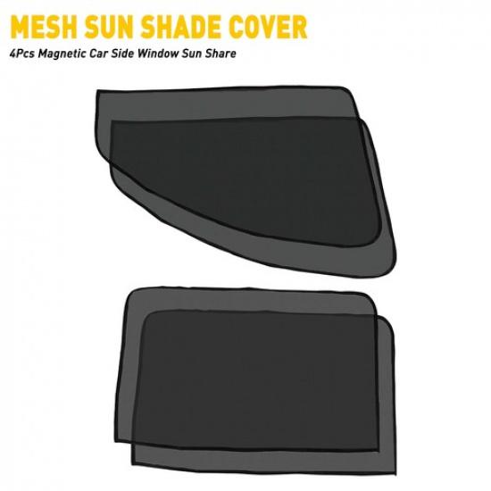 

4X Car Window Rear Side Screen Sun Mesh Shade Cover Sunshade Magnetic Visor