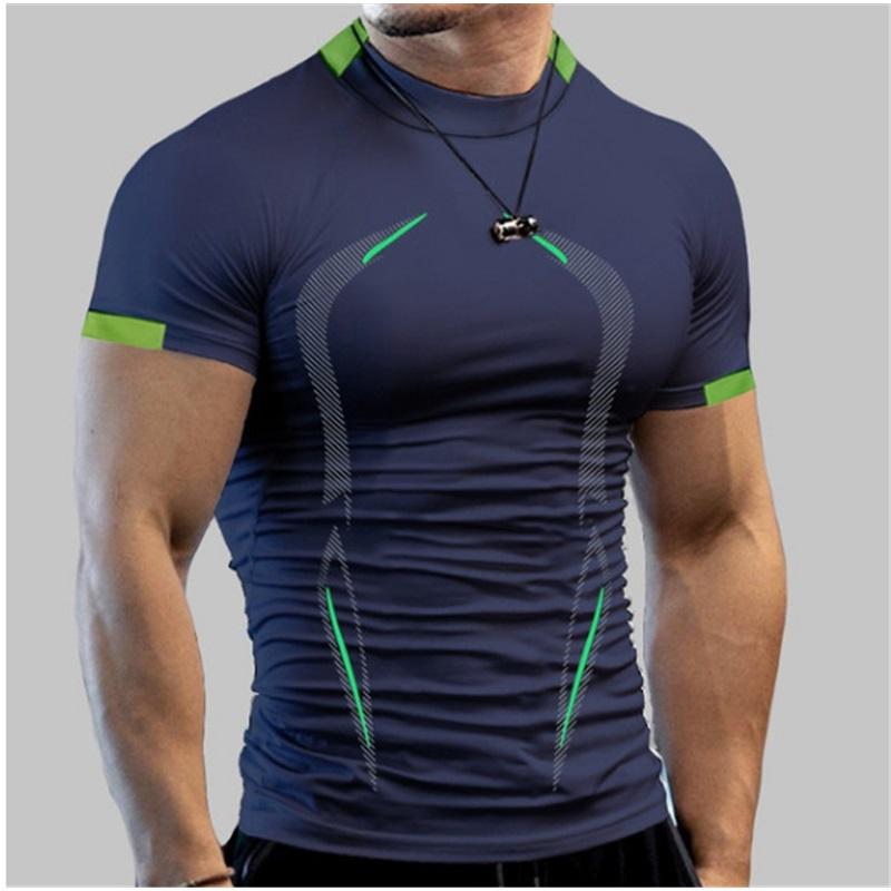 Summer Men's Fitness Training Breathable Short Sleeve Quick Dry Shirt Men's Sports T-Shirt Athletic Wear Lightweight Comfortable Activewear for Gym