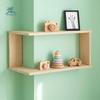 Holzschwebende Eckregal Platzsparend Große Kapazität Trapezförmiges Eckregal Moderne Dekorative Statue Organizer Büro