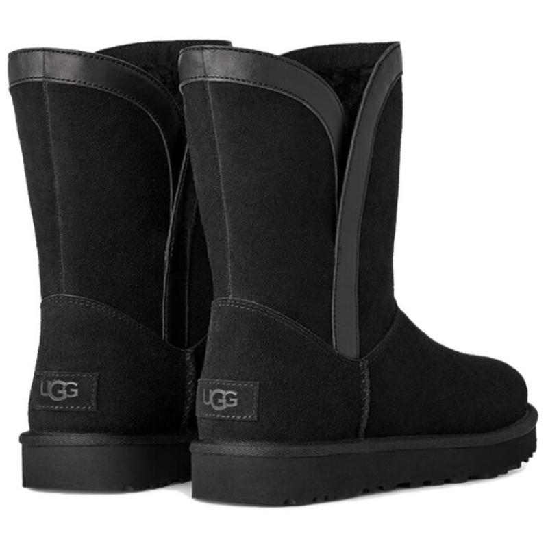 UGG Classic Novelty Short Mid Calf Snow Boots Women's Black Sneakers 1174515-BLK