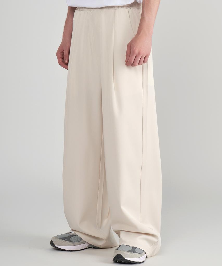 UNTAPPED STUDIO [2Pack] Single-Pleat Wide Elastic Waist Slacks 3 Colors