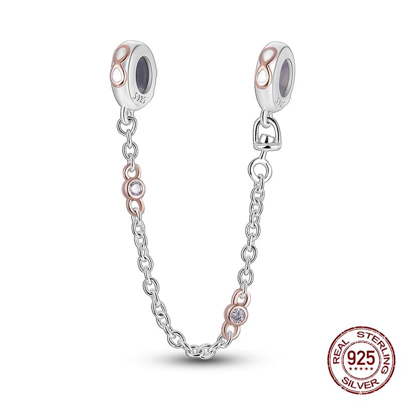 925 Silver Clasp CZ Pave Daisy Beads Stopper Clip Fit Original Bracelet Jewelry 1