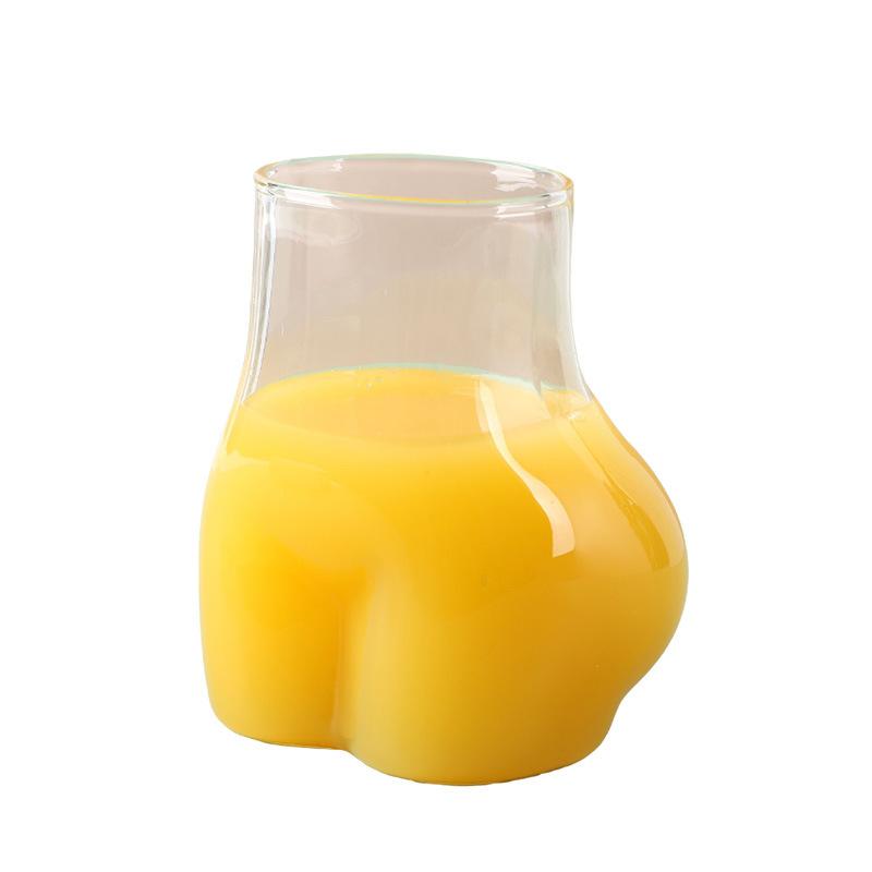 450ml Quirky Sexy Cute Butt Glass Latte Coffee Mug Premium Creative Juice Drinking Glass for Cafes and Banquets Bar Accessories
