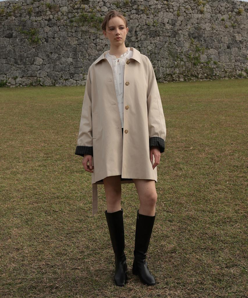 DEHEVE Point Half Trench Coat [Beige]