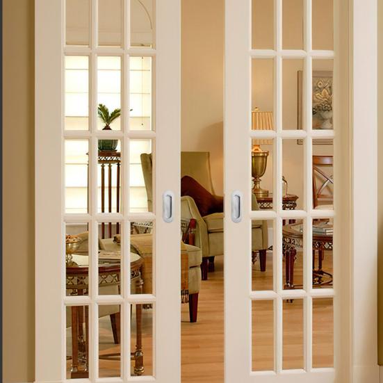 Self-Stick Oval Sliding Door Pull Aluminum Alloy Instant Stick-on Door Handle Sliding Barn Doors Windows Cabinets Hidden Recessed Pull Handle