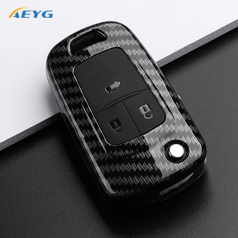 

Abs Carbon Fiber Car Key Case Cover For Opel Astra Corsa Mokka Buick Chevrolet Cruze Aveo Malibu Trax Sail Key Fob Accessories