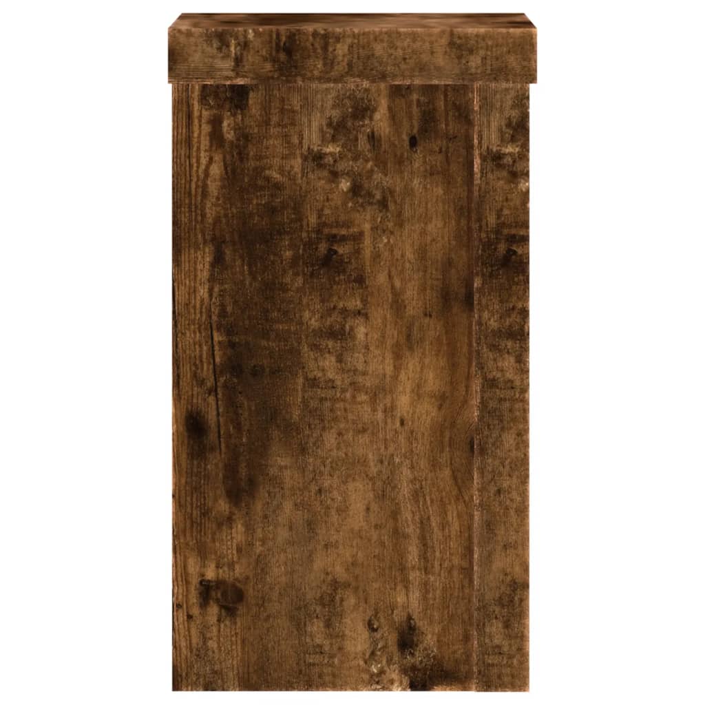 Plant Stand Set 2 pcs Smoked Oak 10 x 10 x 18 cm Wood Based Material