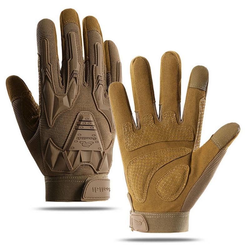 Tactical gloves men's wear-resistant windproof locomotive non-slip outdoor driving touch screen riding anti-drop full finger protective gloves
