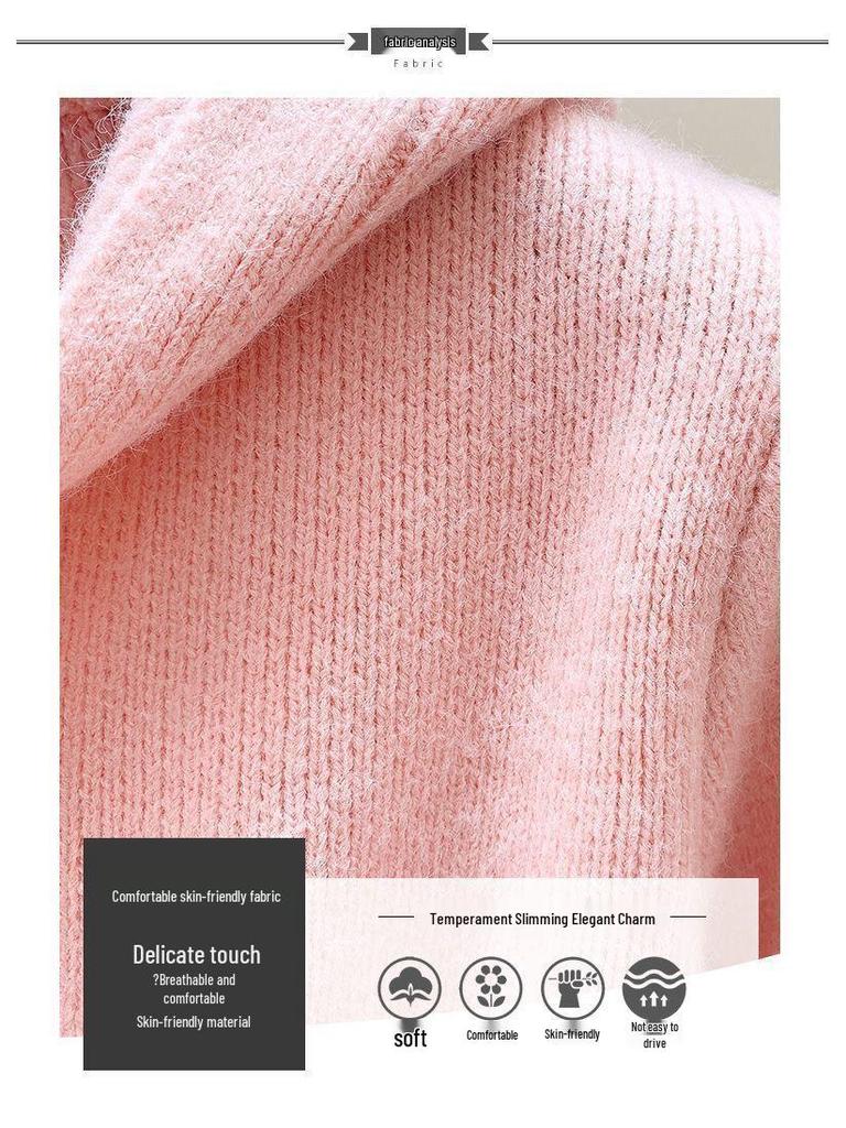 Sweet Autumn & Winter Women's Double Zipper Hooded Knitted Sweater Set