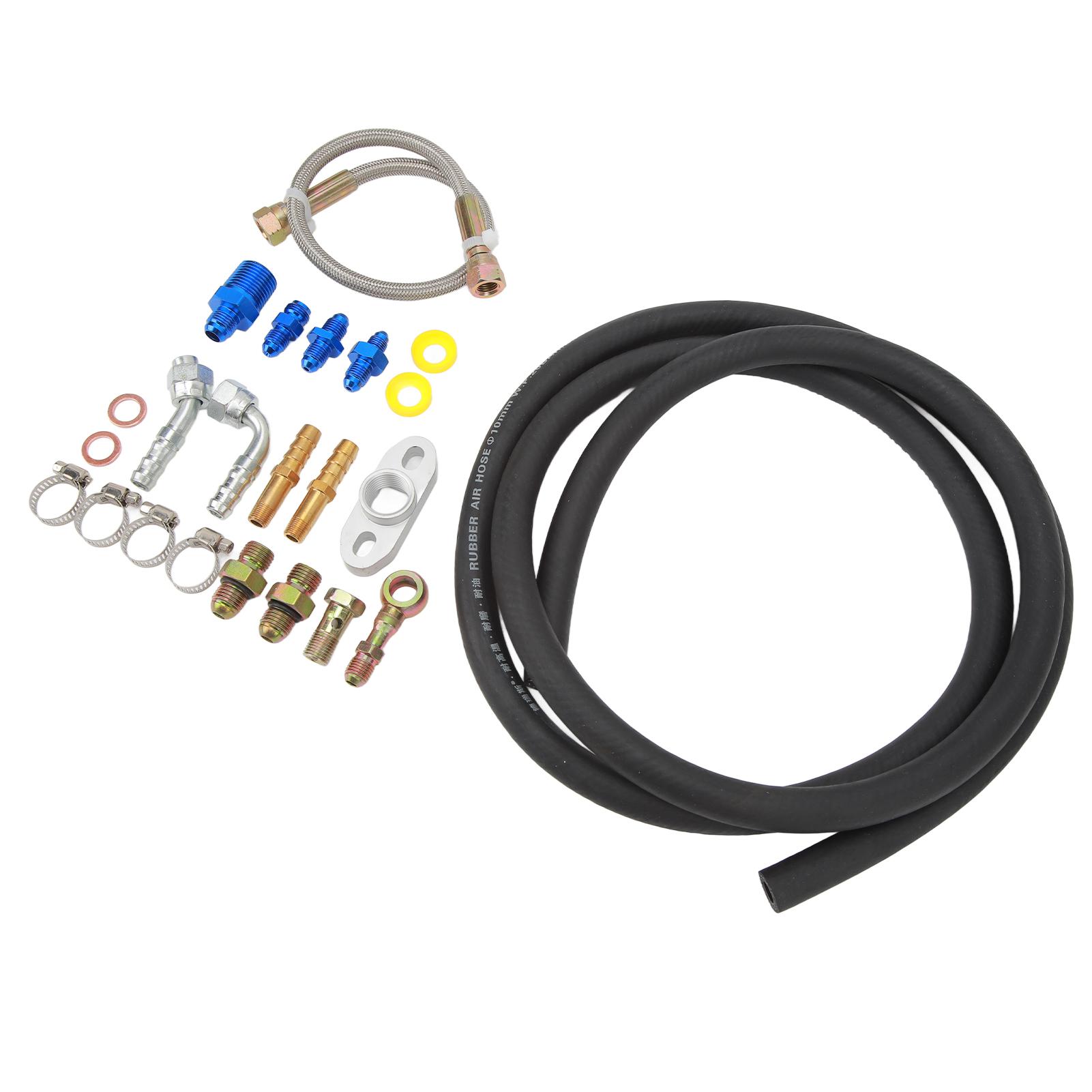 

Универсальный комплект линии подачи масла 19-дюймовый шланг алюминиевый фитинг для турбокомпрессоров серии T25 T28 GT25 GT28 GT