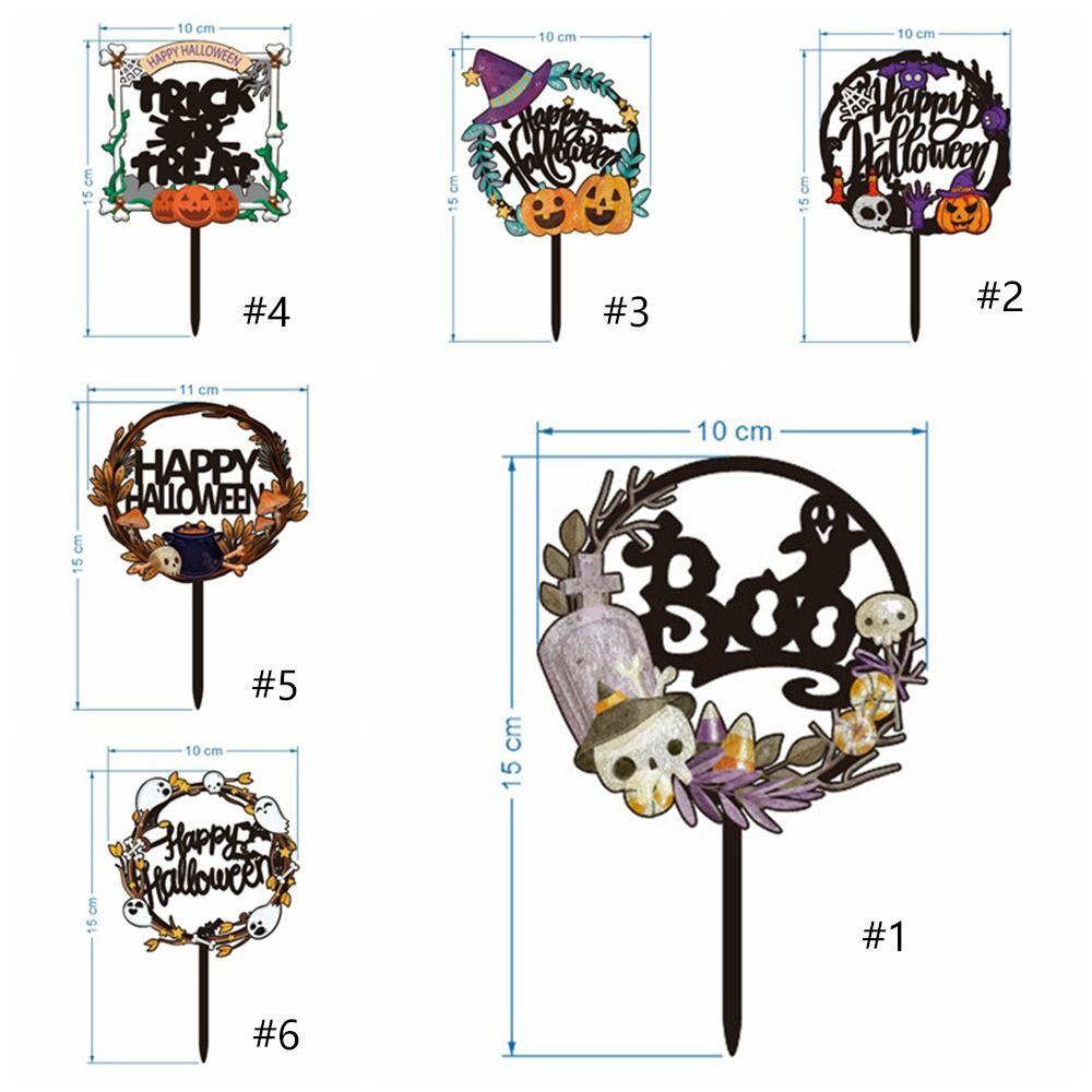 Bat Pumpkin Ghost Skull Bat Pumpkin Cupcake Toppers Cartoon Cake Sign  Kids Gift