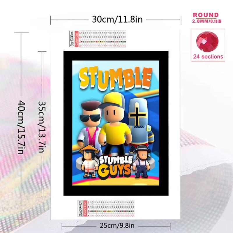 Stumble Guys Leap.80 100% Round Full Drill 5D DIY Diamond Painting Embroidery Cross Stitch Rhinestone Décor
