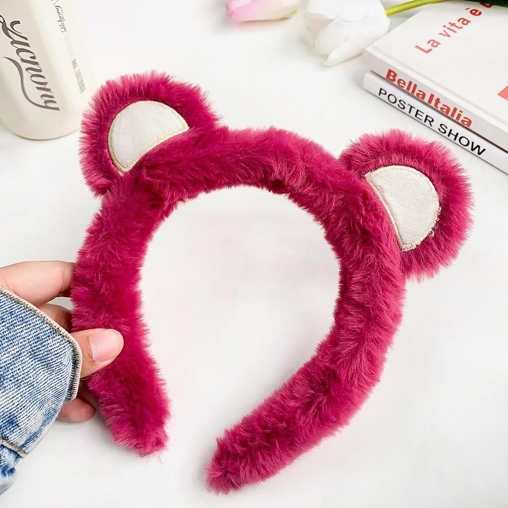 Autumn/Winter Plush Cartoon Heart Headband for Face Washing - Sweet Girly Hair Accessory