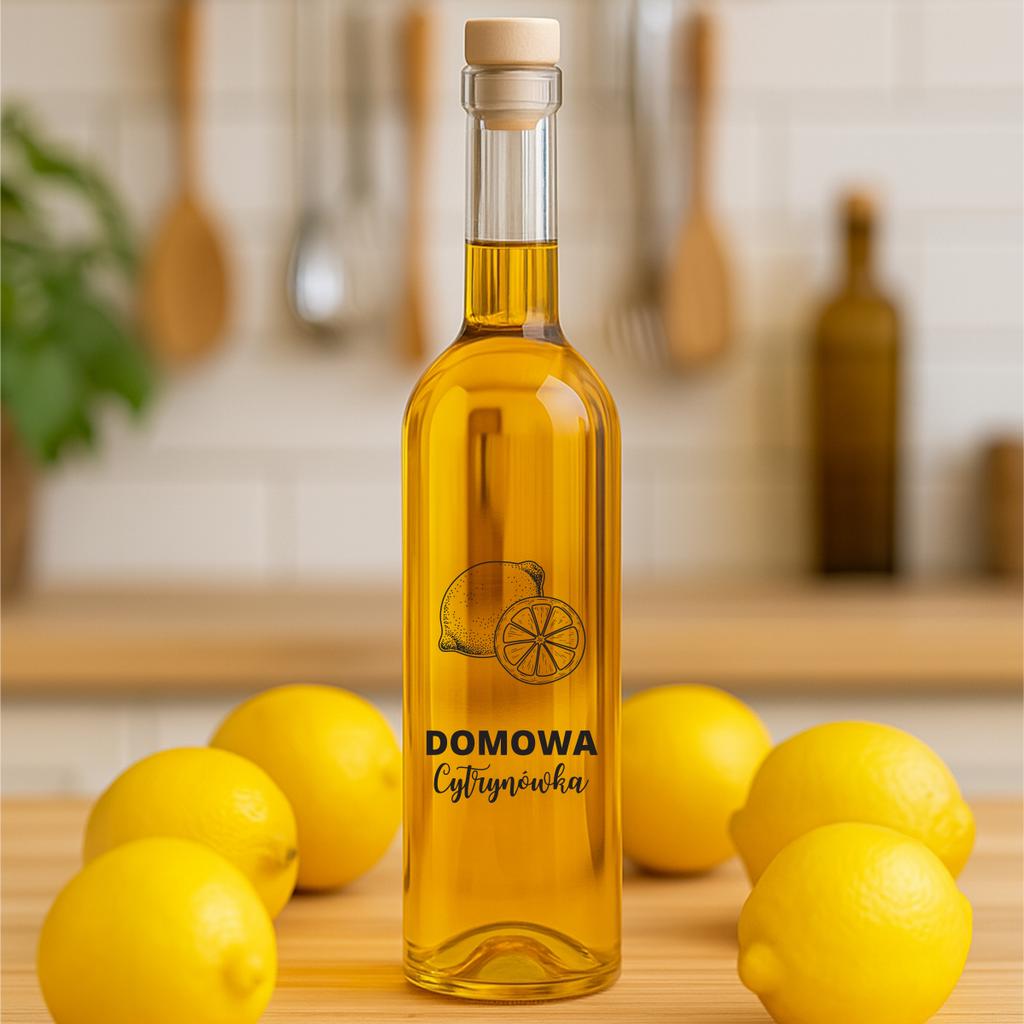 FUTURA 0.5L Bottle with HOMEMADE LEMON VEGETABLE for Alcohol, Syrup, Tincture