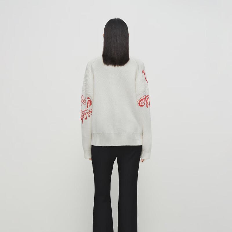 Broadcast Women's New Year Red Jacquard Knit Cardigan Sweater