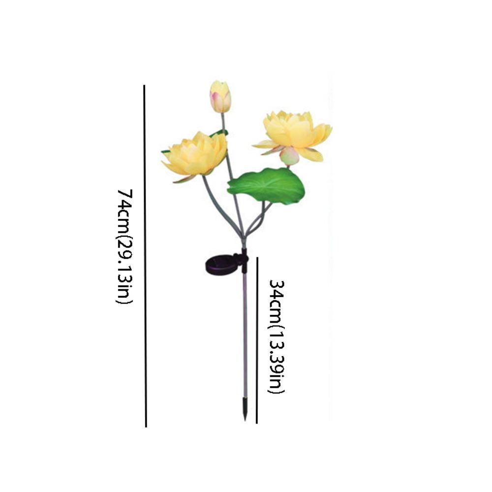 3 LED Lights Solar Lotus Light Plug in Light Solar Powered LED Lawn Light Lotus Design LED Lighting Garden Lights Yard Landscape жёлтый