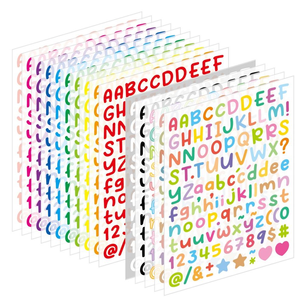 10PCS Letter Sticker Hand Account Black Body Storage Tank Item Identification Envelope Plan Book Decorative Letter Sticker