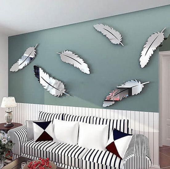 Removable Home Feather Mirror Wall Stickers Decal Art Vinyl Room DIY Left QeOOd Removable Home Feather Mirror Wall Stickers Decal Art Vinyl Room DIY Left QeOOd