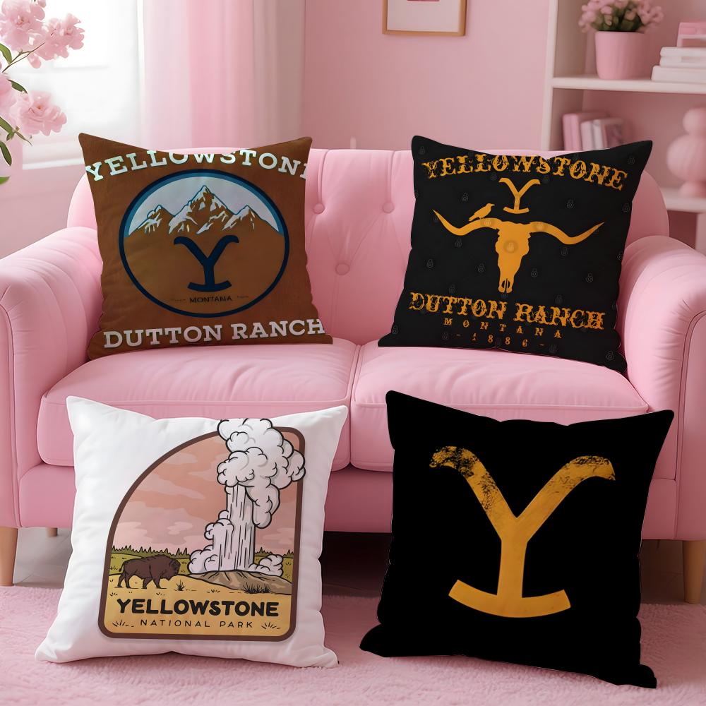 Western Drama Hit Y-Yellowstone Cushion Cover Pillow Case Soft Friendly Fabric & Concealed Zipper