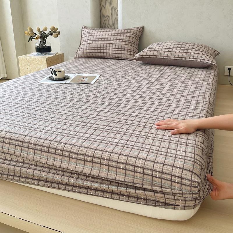 New printed single-piece fitted sheet three-piece set, washable mattress protective cover, all-inclusive mattress and pillowcase