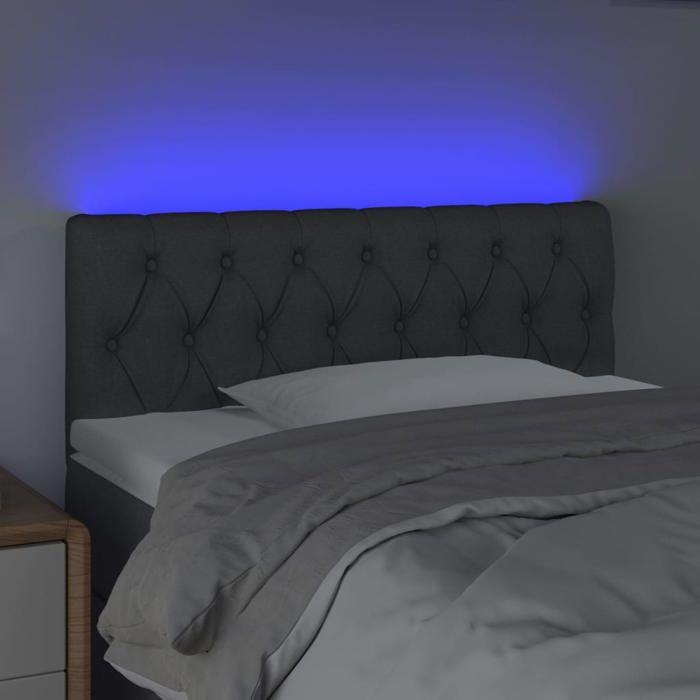 VidaXL LED Headboard Bedroom Furniture Single Bed Accessory Headboard Bed Frame Interior Dark Grey 3121939