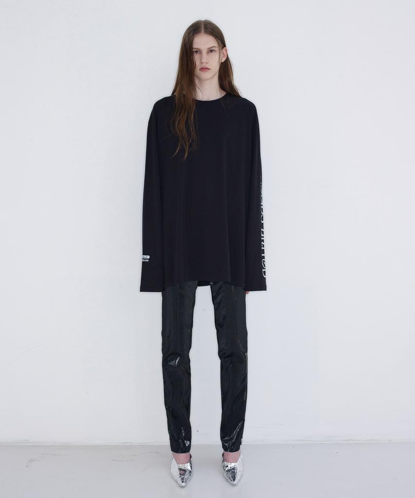 Sio Shining Faux Leather Pants Black