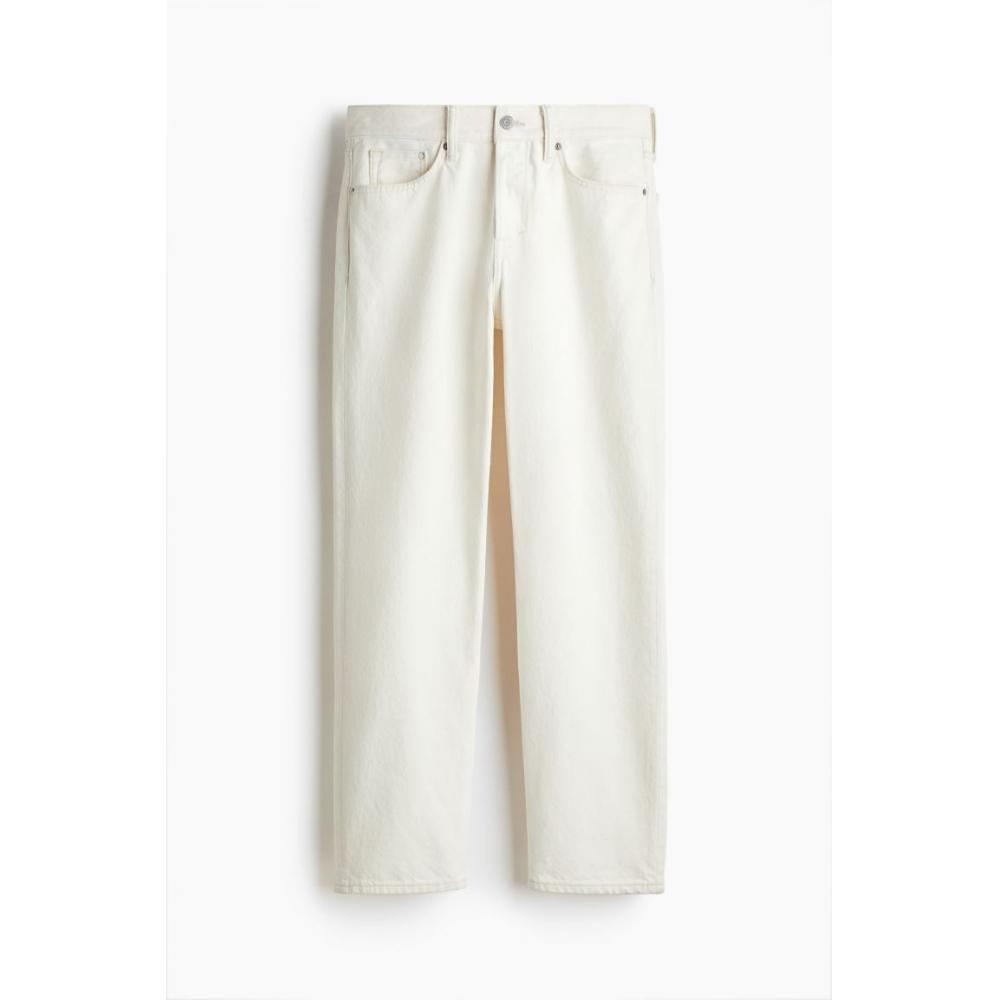 H M Relaxed Fit Jeans wHite