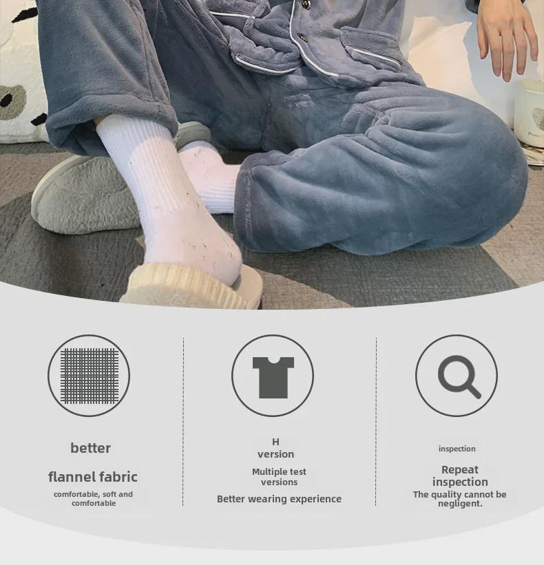 Pijamale groase de flanel pentru tineri: Cu mânecă lungă, Călduros, Plus catifea