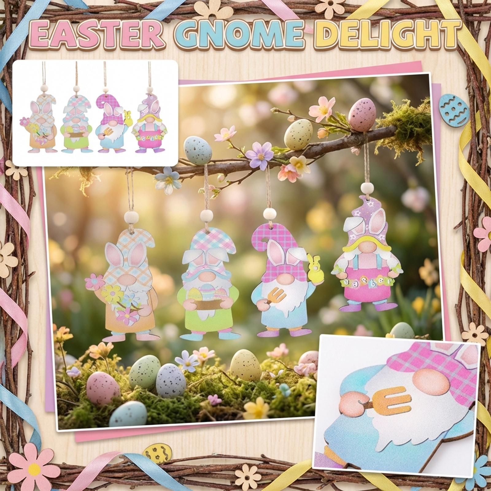 

Wooden Decorations Resurrection Eggs 4 Pieces/set Cute Faceless Elderly Pendant One Size