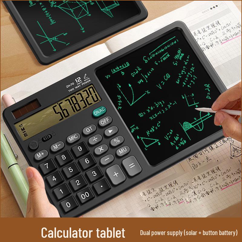 Dual Power Solar Business Calculator with Handwriting Board - Large Screen & Voice Feature