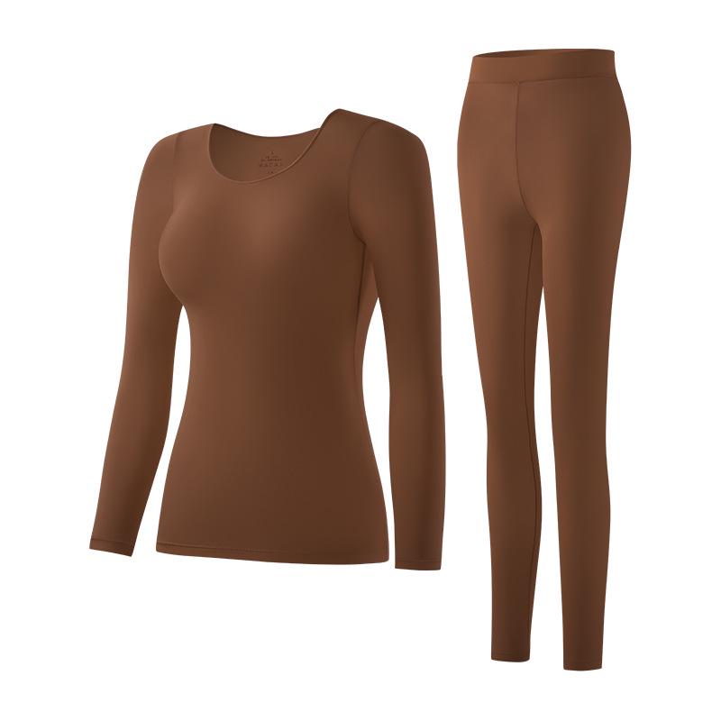 Skin-Beautifying Thermal Set: Long-Sleeve Base Layer Top & Bottoms for Autumn