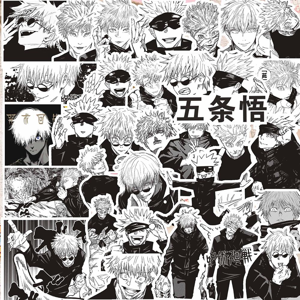 50/80/100pcs Vintage Jujutsu Kaisen Anime Stickers for Kid Toy DIY Laptop Skateboard Car Kawaii Cartoon Decoration Sticker Decal