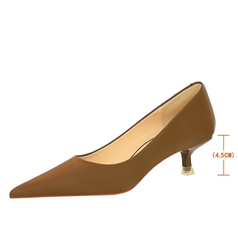 Shoes Women 4.5 Cm Heels Pointed Toe Woman Pumps Fashion Kitten Heels Large Size 34-43 Sexy Mid Heeled Female Shoes 2025