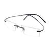 RSINC Randlose Fassung/Brille/Brille für Männer & Frauen Nicht faltbar N1 (857117 50-18-138, Schwarz Schwarz) 857117 50-18-138, Schwarz Schwarz