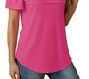 Women's Casual Pleated Loose T-shirt, Round Neck, Short Sleeve, Summer 2026 Collection