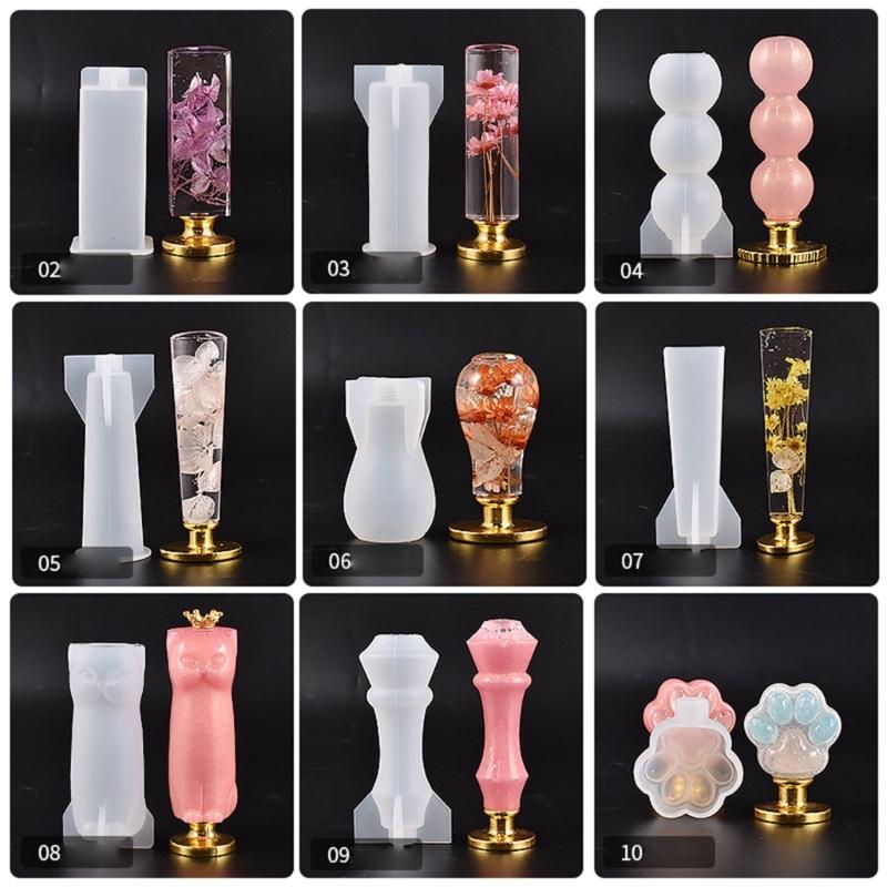 Stamp Handle Resin Mold Sealing Handle Mold Wedding Invitations Wax Seal Stamp Handle Mold for DIY Crafts Crystal