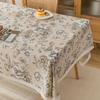 Pastoral Rectangular Linen Cotton Cloth Tablecloth Fabric Daisy Flower Printed Home Kitchen Dining Room Table Cloths Ornament