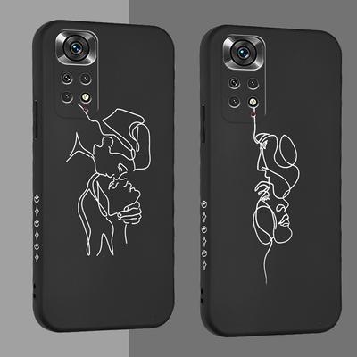 Linijinės dailės piešinio dėklas Xiaomi Redmi Note 11 Pro Plus 10 9 Pro Max dėklui Note 11S 11T 10T 10S 9T 9S 8 7 Pro dėklui Silikoninis dangtelis