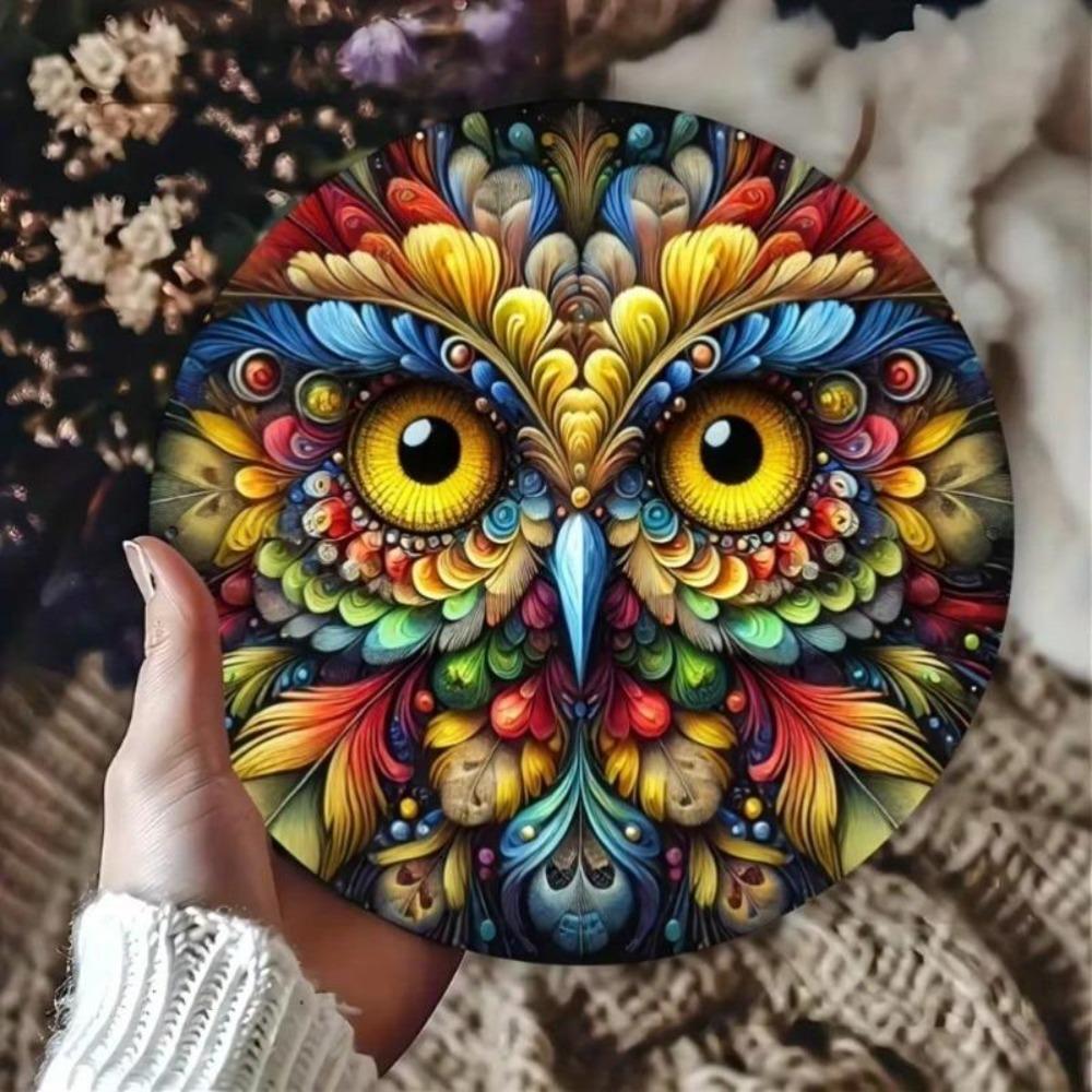 Owl Wall Art Metal Home Decor Indoor Outdoor Painting Iron Canvas