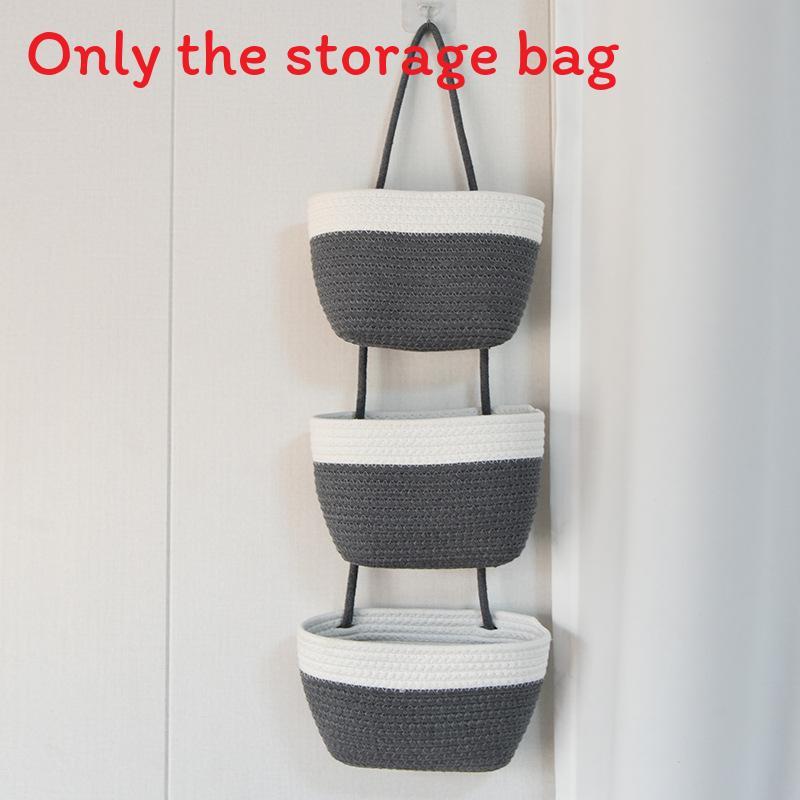 Multipurpose Foldable Cotton Hanging Basket For Bedroom Organizing